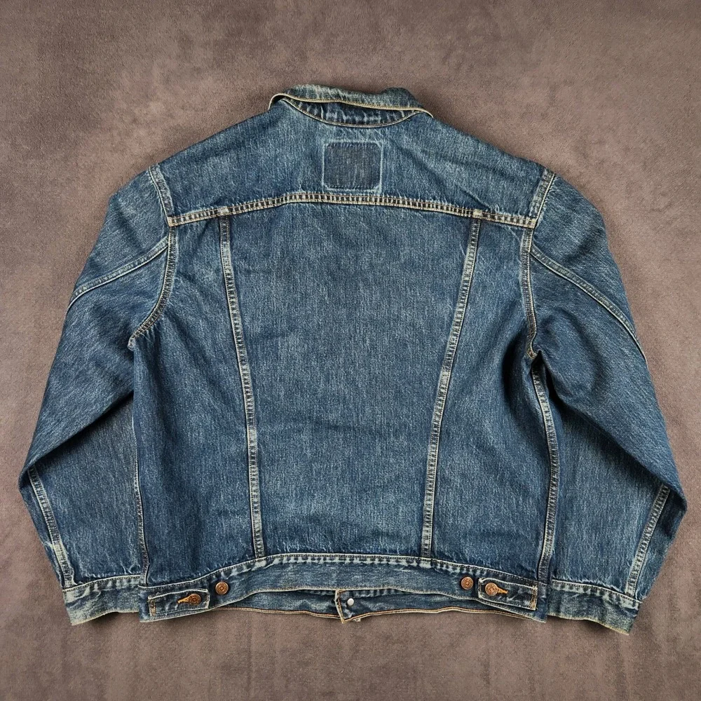 Levis 70516-4807 Denim Trucker Jacket Mens XXL Blue Medium Wash Vintage 90s - Picture 3 of 9